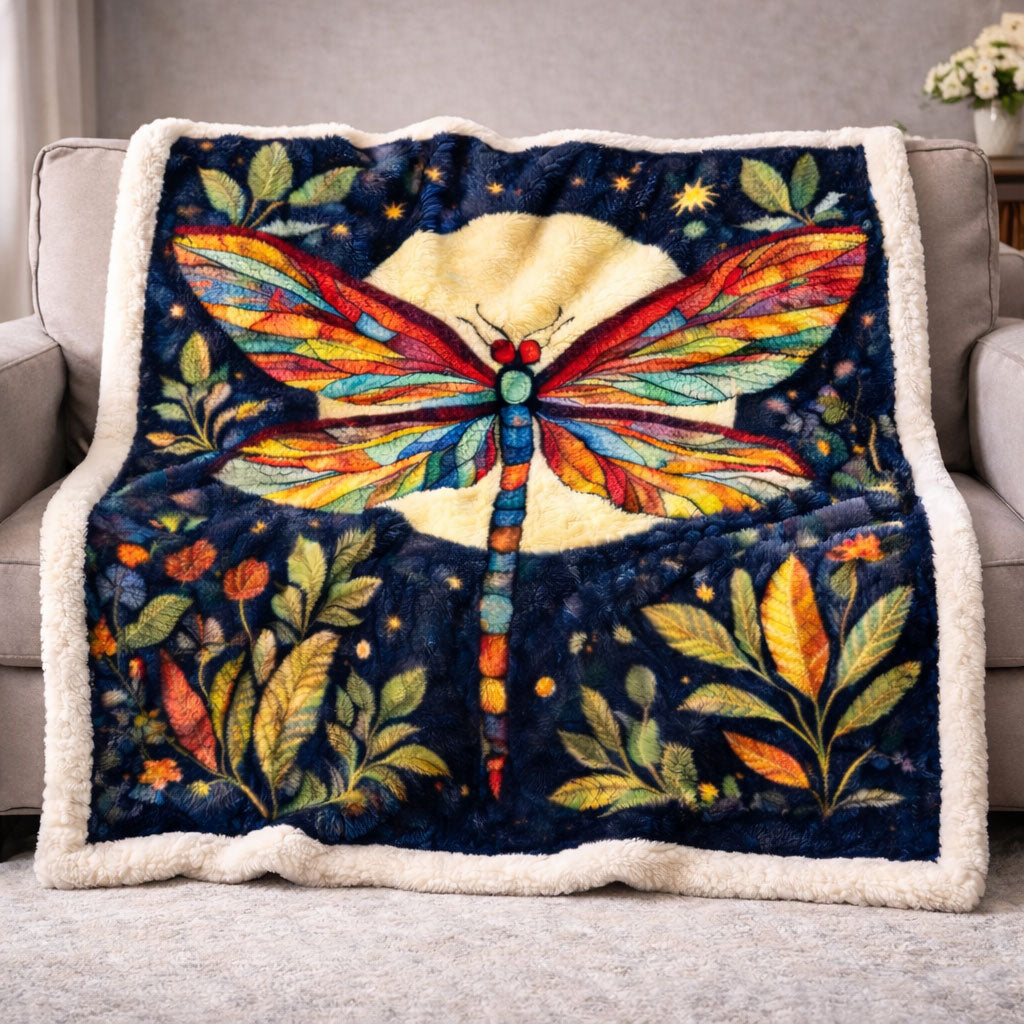 Moonlit Dragonfly KL3001003CL Faux Fur Throw Blanket