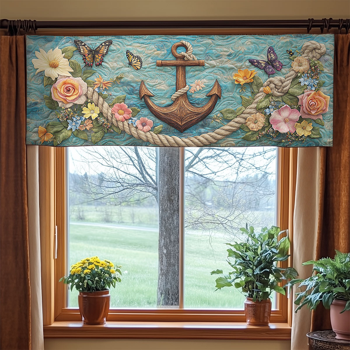 Anchor Of Peace WN0407015CL Quilted Valance