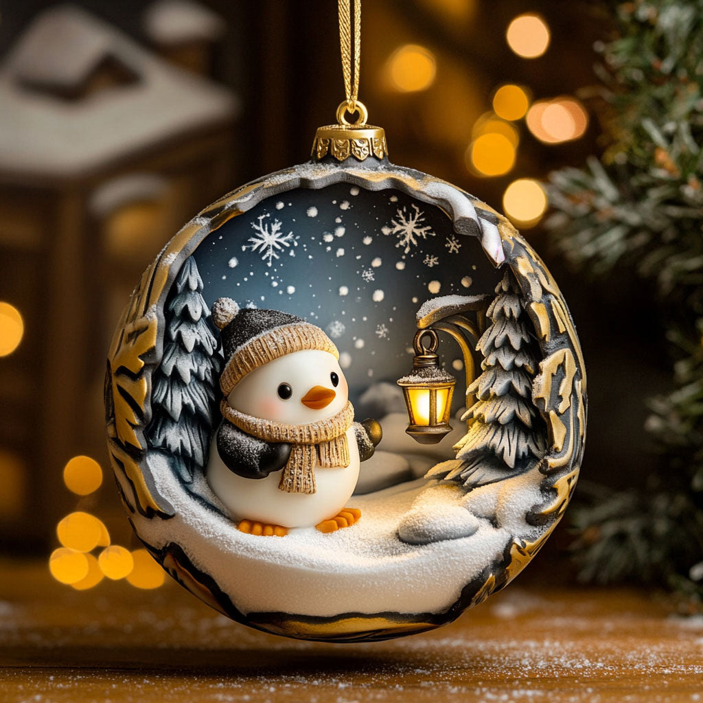 Cozy Peguin Christmas Day XK2210014CL Christmas Ornament