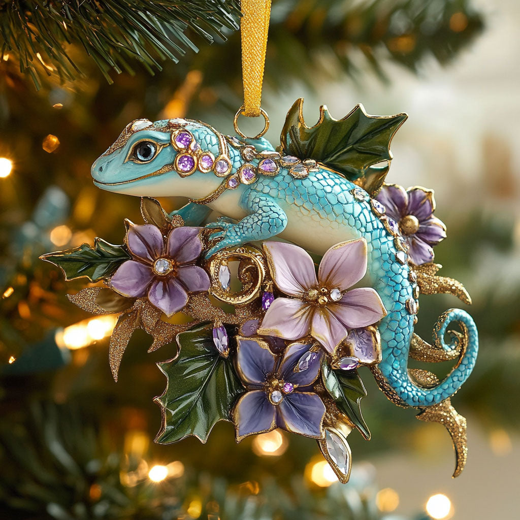 Floral Lizard Charm CW0912016CL Christmas Ornament