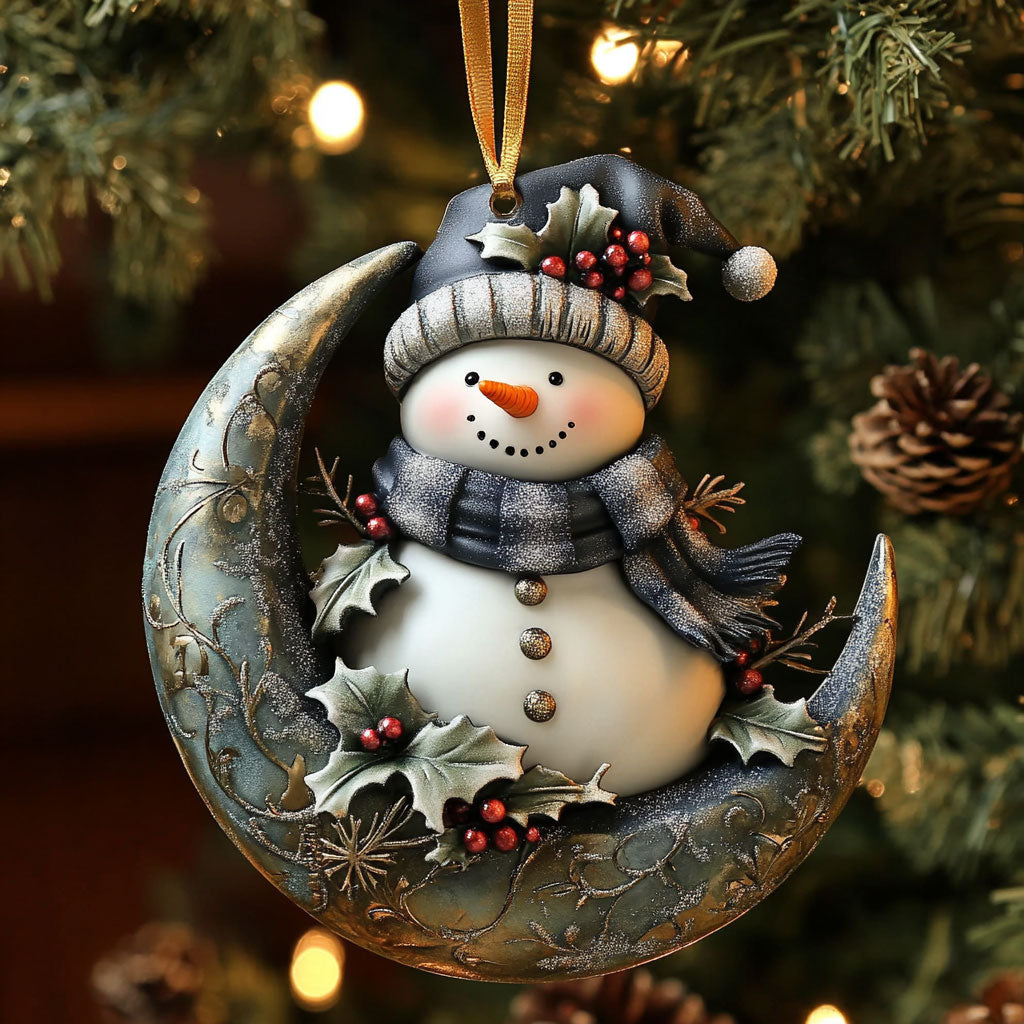 Snowman Moon CW0112071CL Christmas Ornament