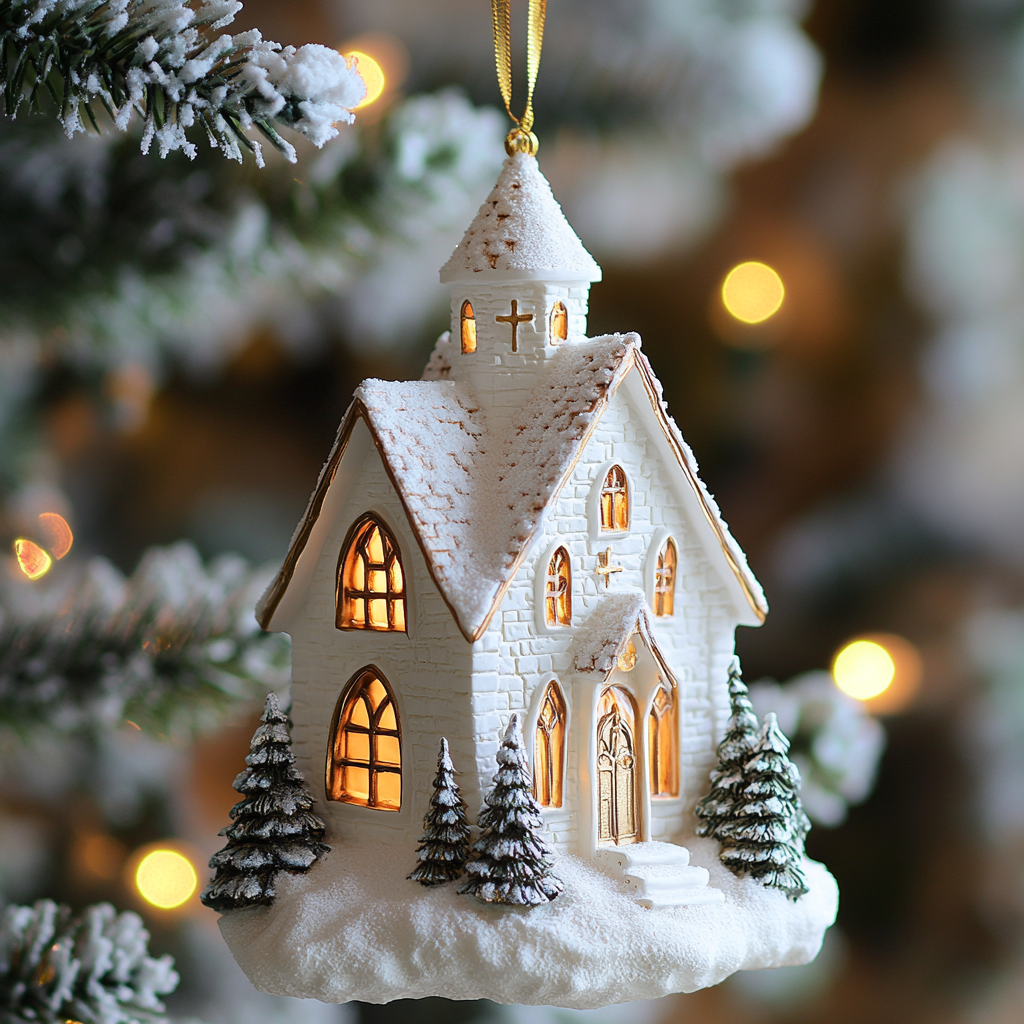 Snow Chapel CP2811133CL Christmas Ornament