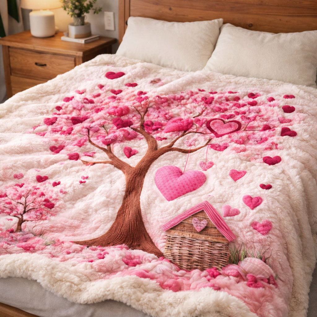 Blossoming Love Tree KL2901012CL Faux Fur Throw Blanket