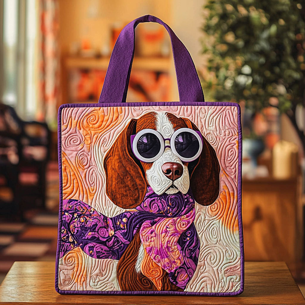 Fancy Basset Hound QA0712007CL Quilted Tote Bag