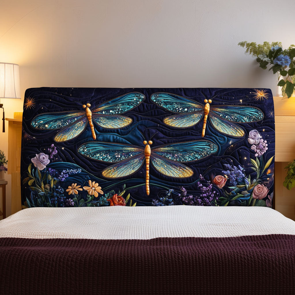 Midnight Dragonfly Garden KL0701021CL Quilted Headboard Slipcover