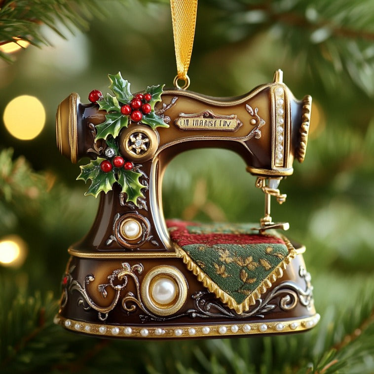 Vintage Sewing Machine XR1510005CL Christmas Ornament