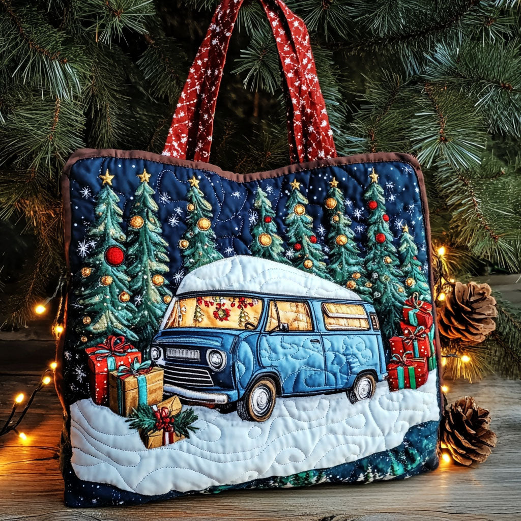 Joyful Road Camper Van WN0411062CL Quilted Tote Bag