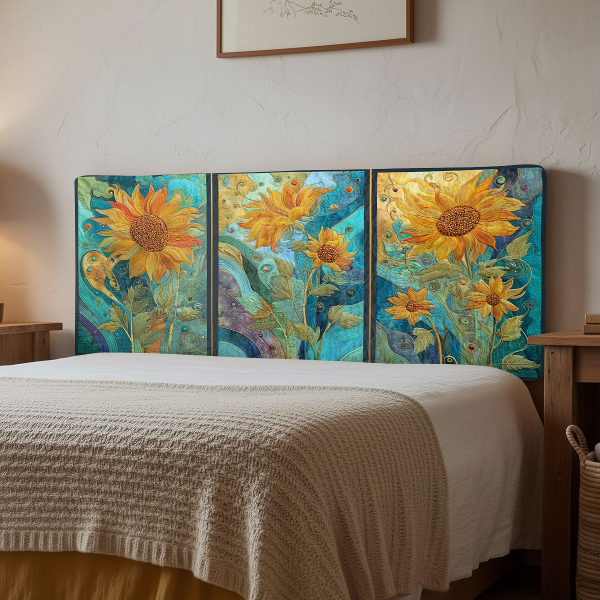 Sunflower Serenity CW2912033CL Quilted Headboard Slipcover