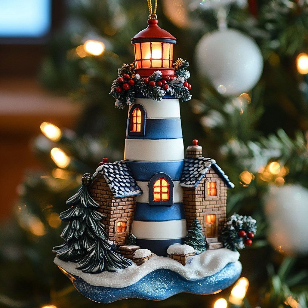 Blue Lighthouse CW2511004CL Christmas Ornament