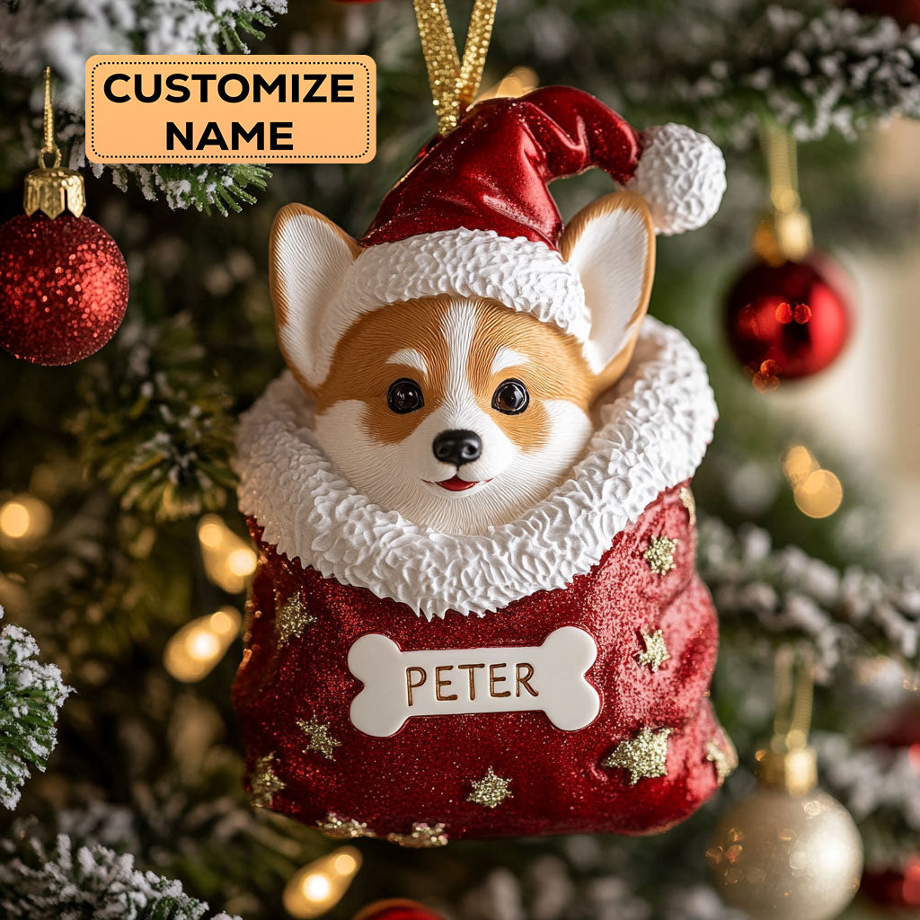 Corgi Holiday CW0412012CL Personalized Christmas Ornament