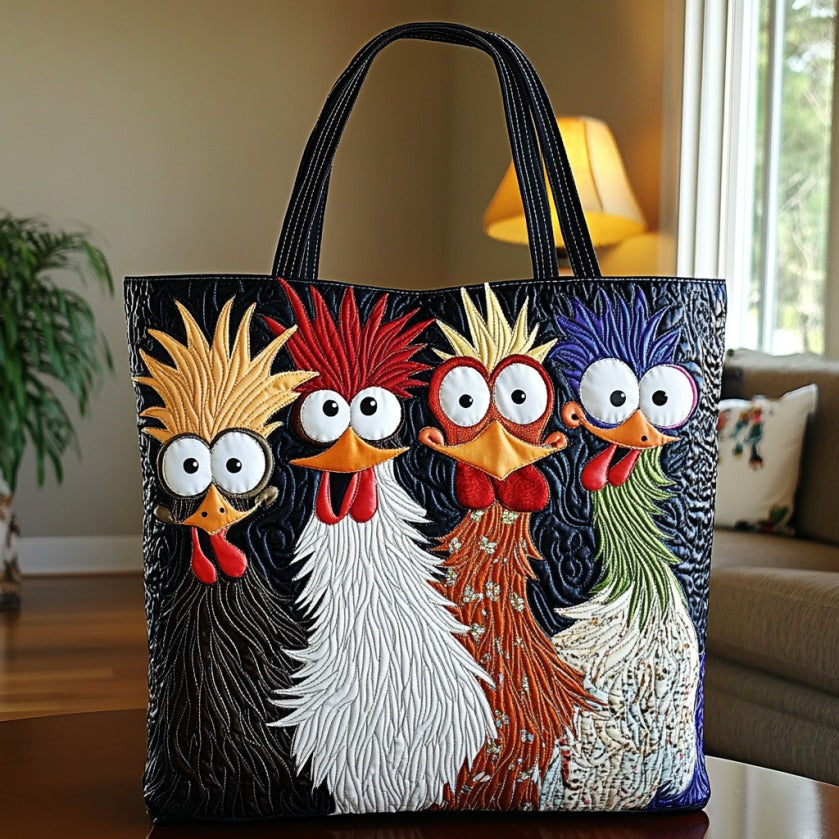 Crazy Chickens XR3009004CL Quilted Tote Bag