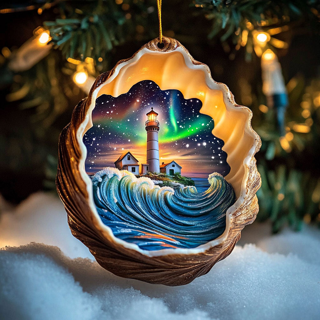 Lighthouse Holiday Shell WN0912028CL Christmas Ornament