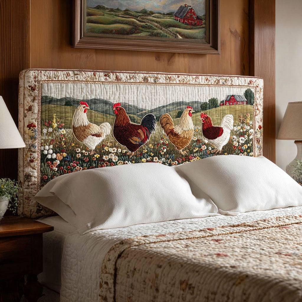 Country Chicken Meadow CW2312006CL Quilted Headboard Slipcover