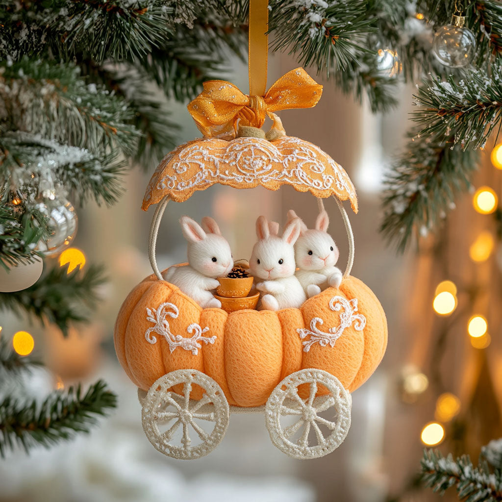 Rabbit Winter Pumpkin WN0912055CL Christmas Ornament