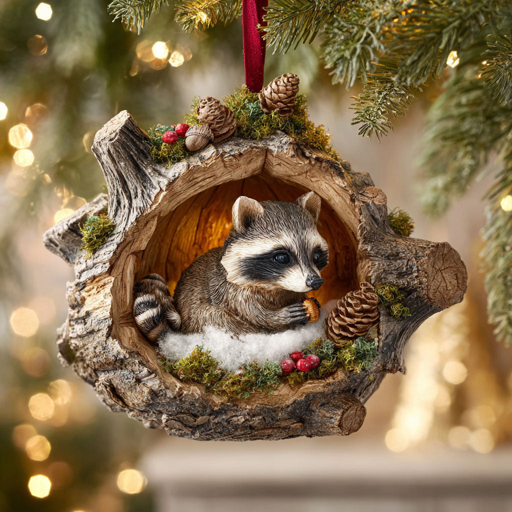 Woodland Raccoon CW0312030CL Christmas Ornament