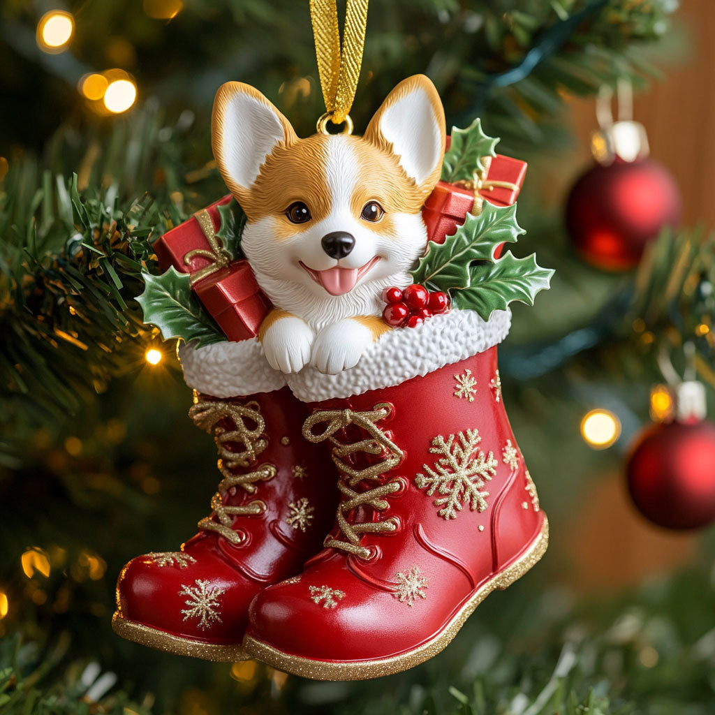 Corgi Christmas CW2310026CL Christmas Ornament