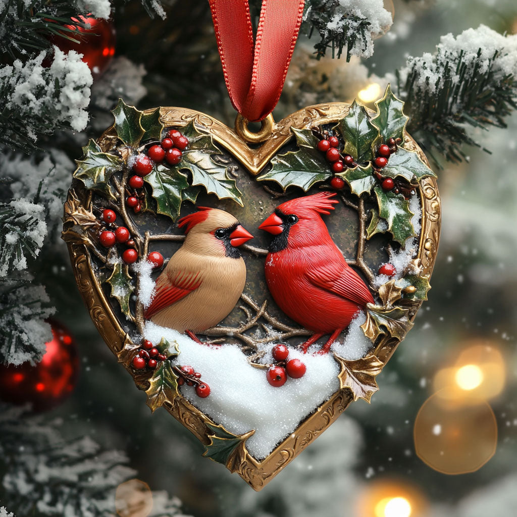 Snowy Love Cardinal WN2110089CL Christmas Ornament