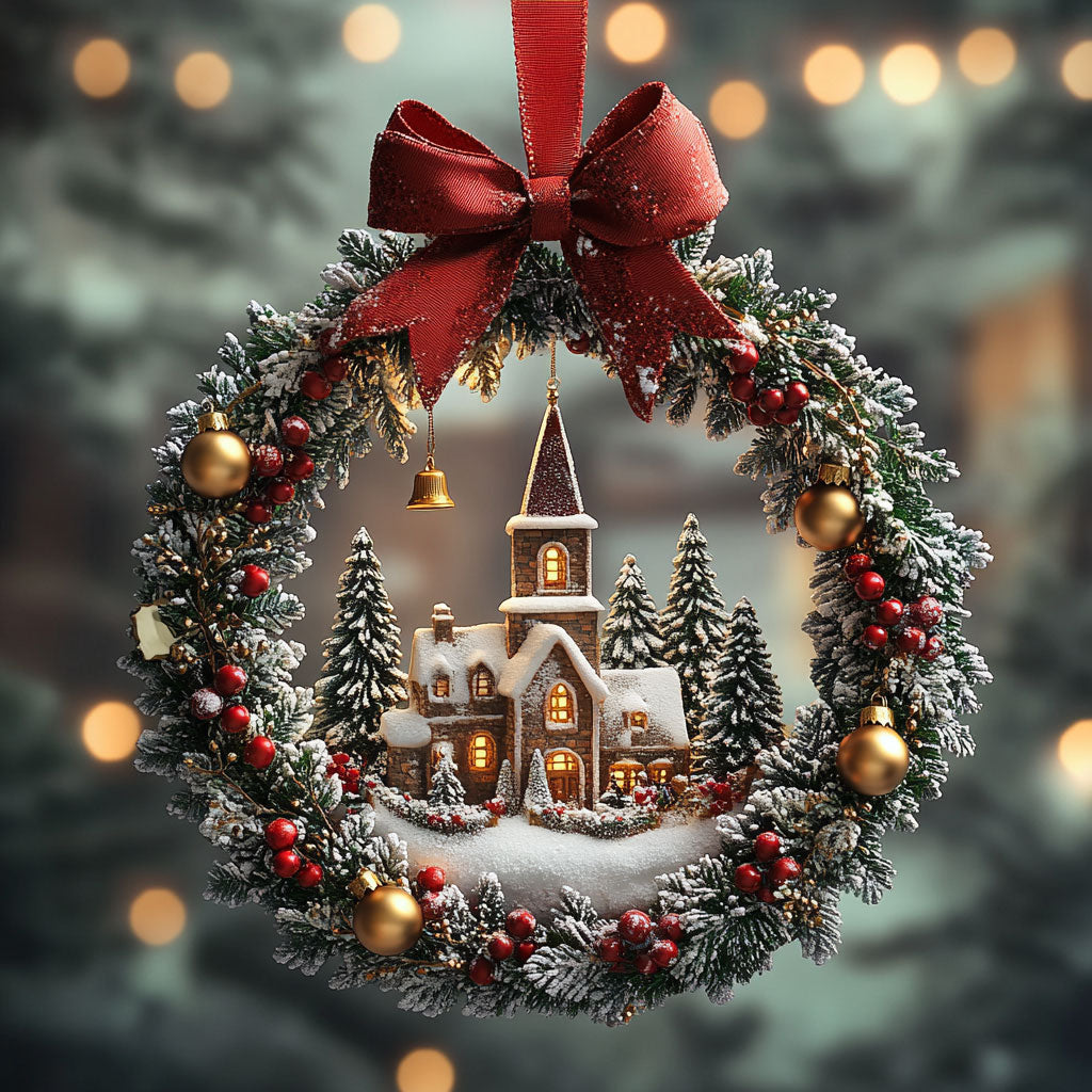 Wreath Snowy Charm WN2611036CL Christmas Ornament