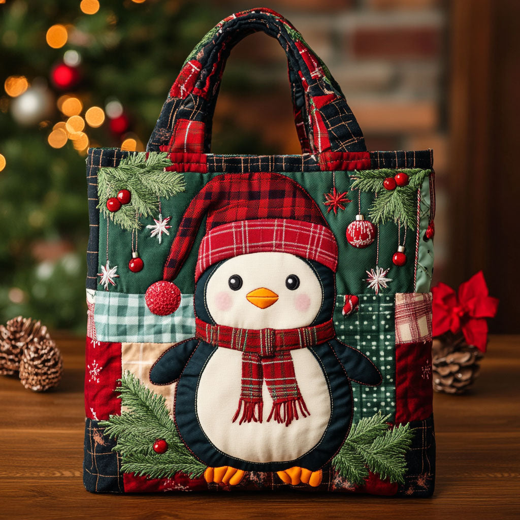 Christmas Penguin CW3110018CL Quilted Tote Bag
