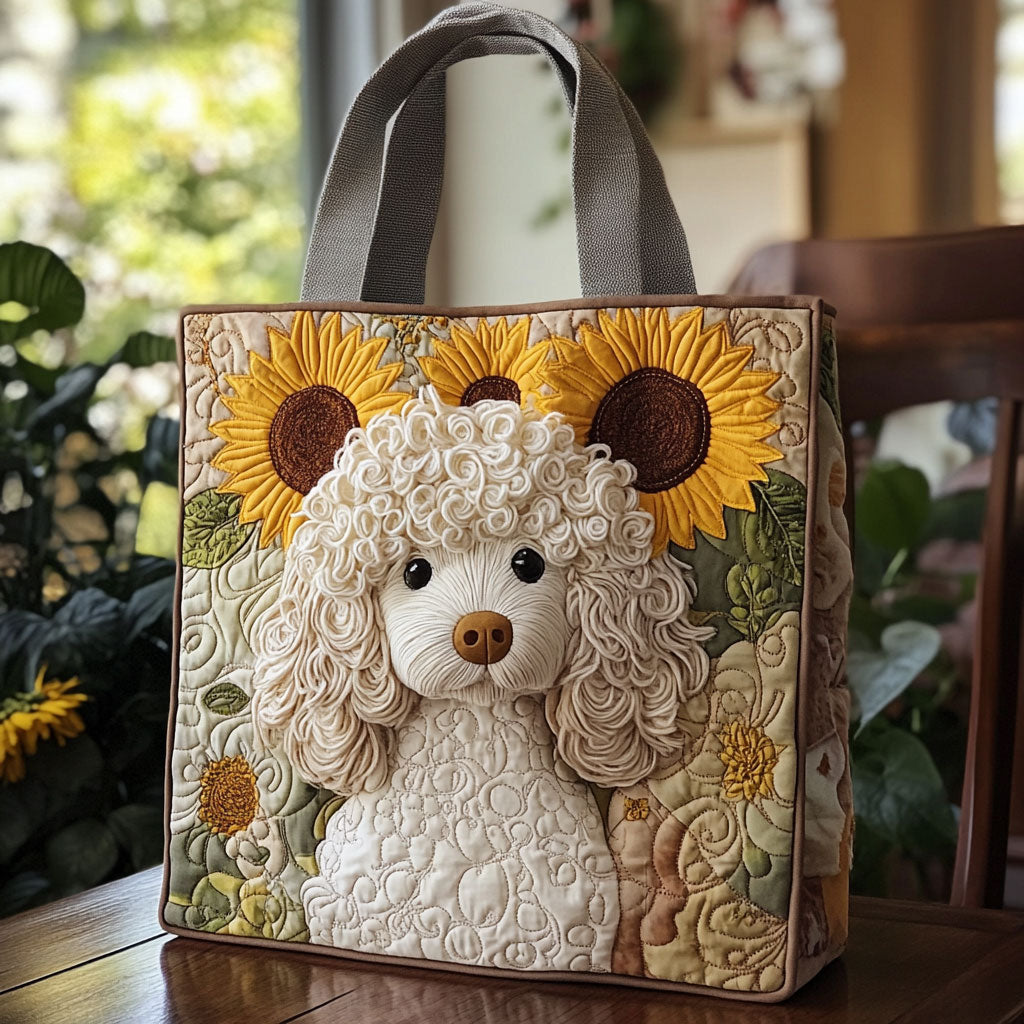 Sunflower Poodle CP0312166CL Quilted Tote Bag