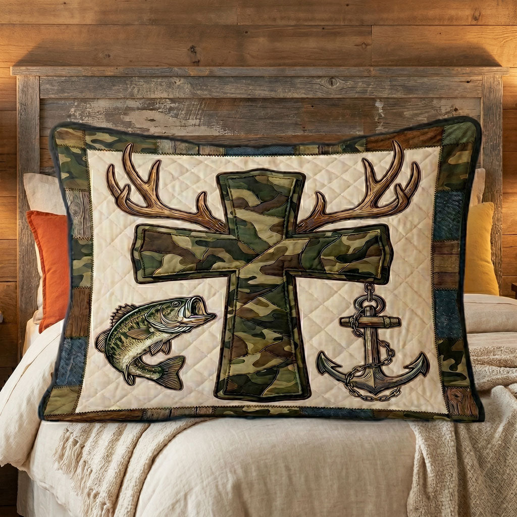 Faith And Outdoors Camo Cross WN1604003CL Quilted Bedding Pillow Case
