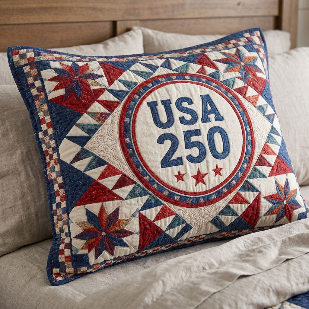 USA 250 Classic Heritage WN1604021CL Quilted Bedding Pillow Case