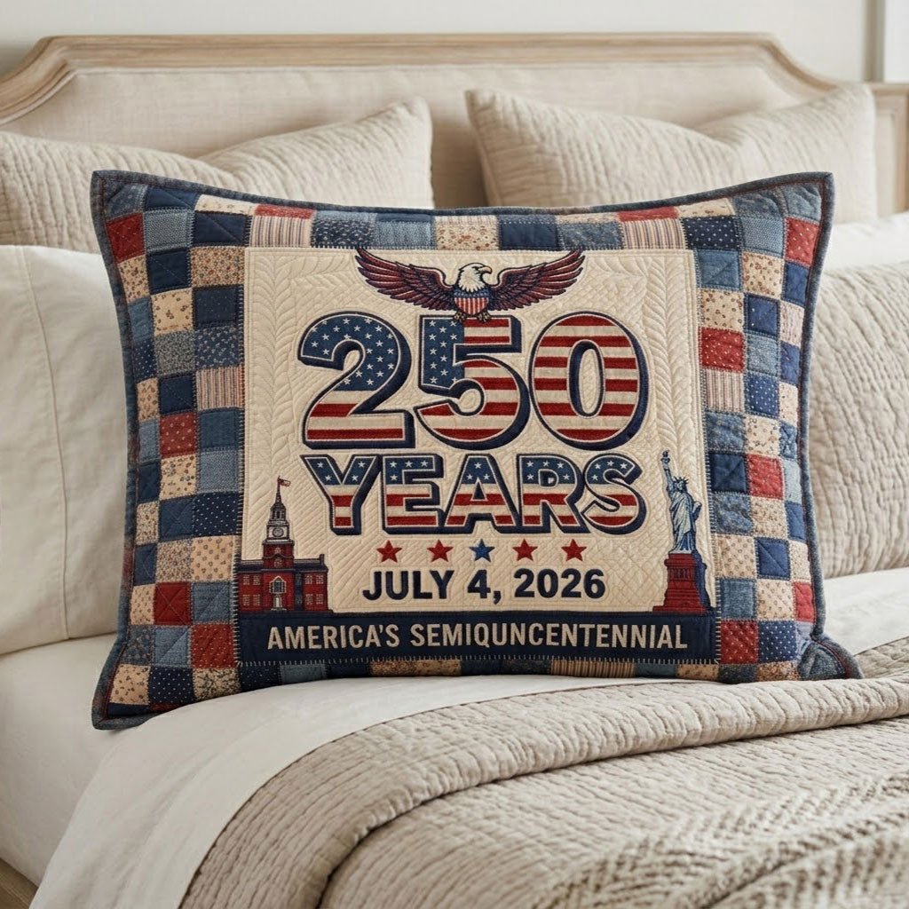 USA 250 Years Independence Day Celebration WN1604023CL Quilted Bedding Pillow Case