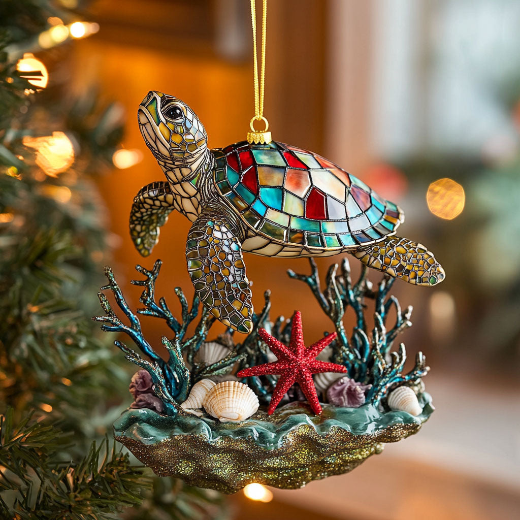 Coastal Turtle Glow CW2010040CL Christmas Ornament