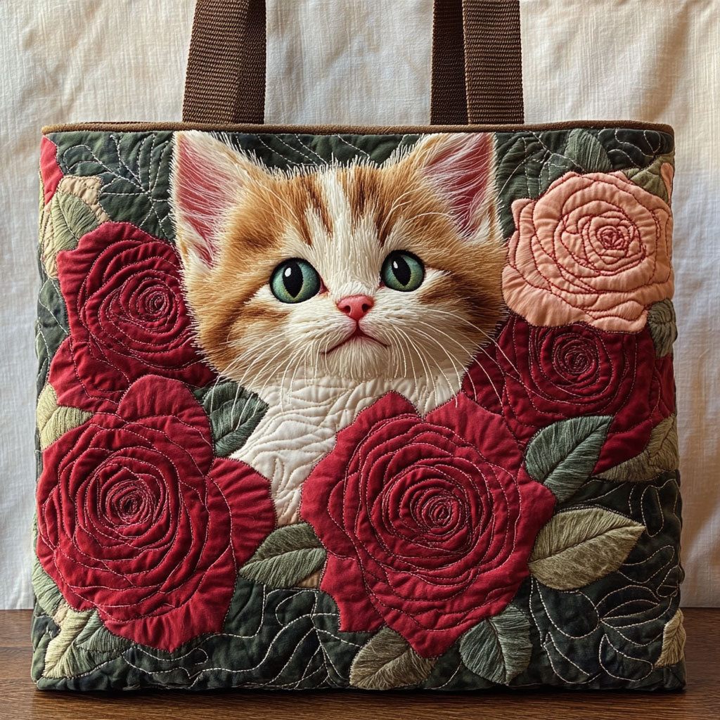 Floral Kitty CP0312046CL Quilted Tote Bag