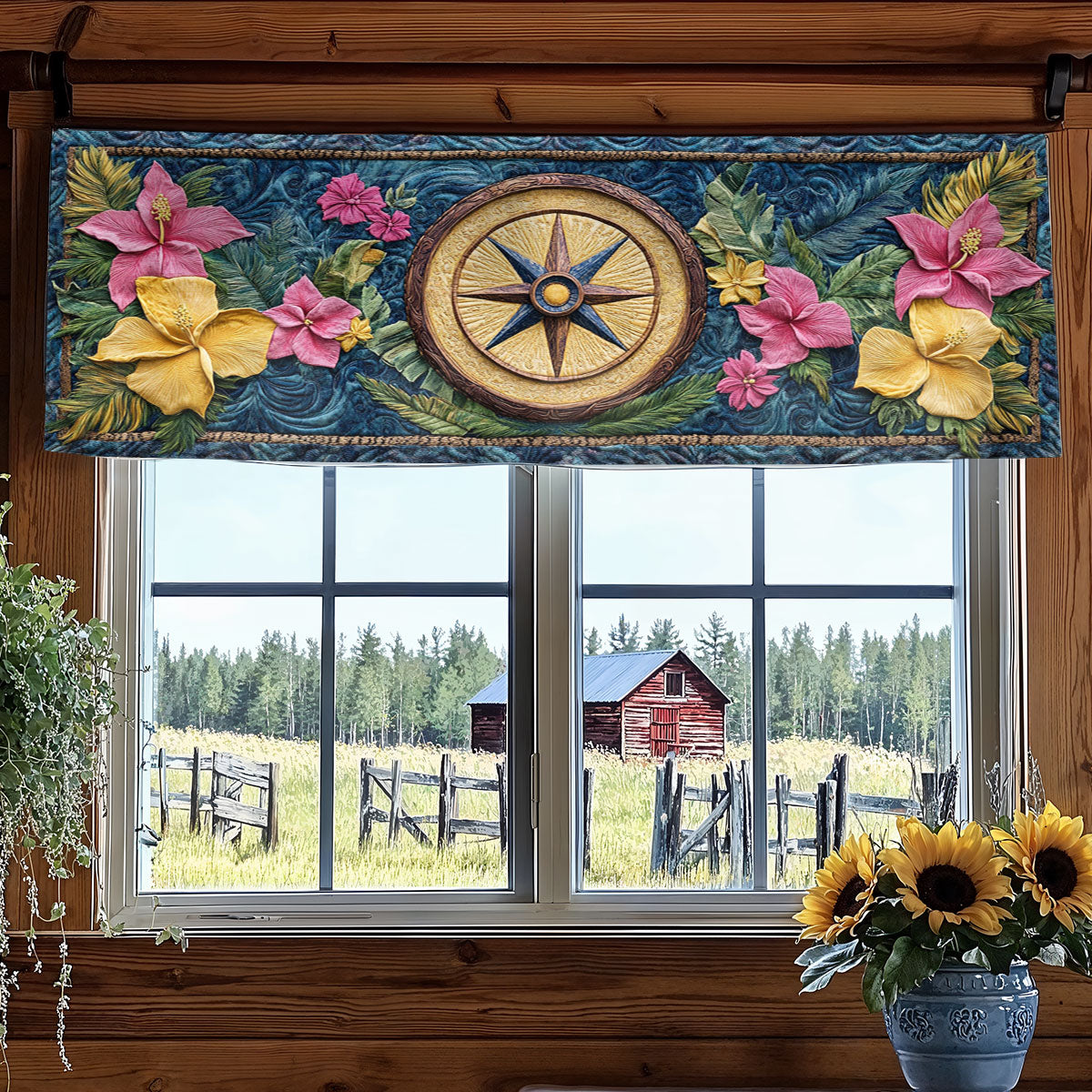 Island Compass WN0207072CL Quilted Valance
