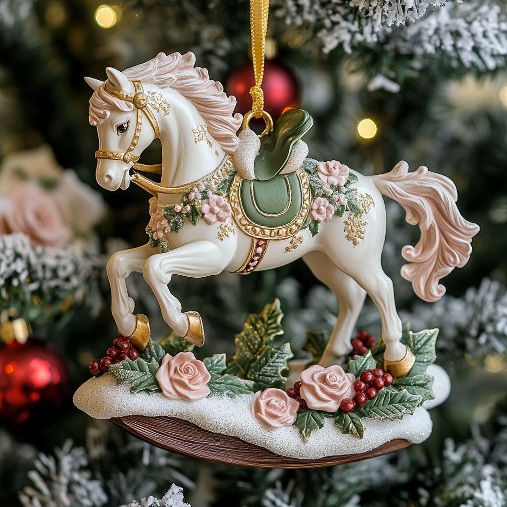 Floral Carousel Horse CW2611023CL Christmas Ornament
