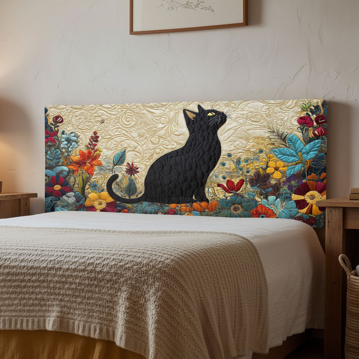 Garden Black Cat CW2212022CL Quilted Headboard Slipcover
