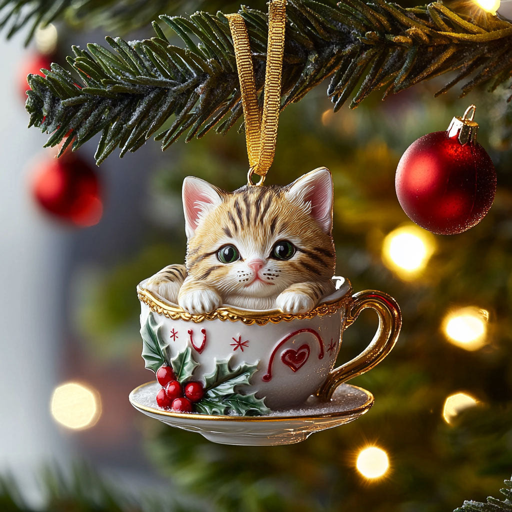Cup Feline CP0312026CL Christmas Ornament