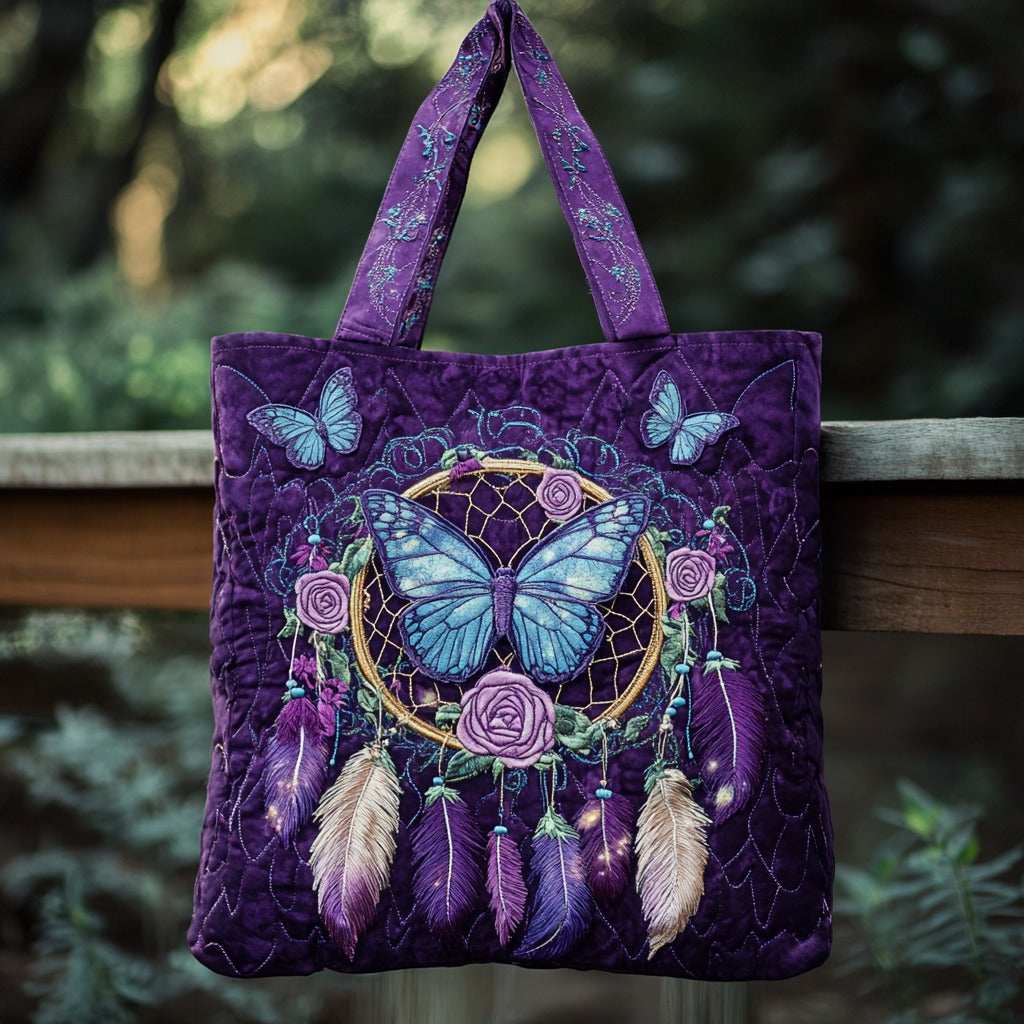 Violet Wings Dreamcatcher XR1811029CL Quilted Tote Bag