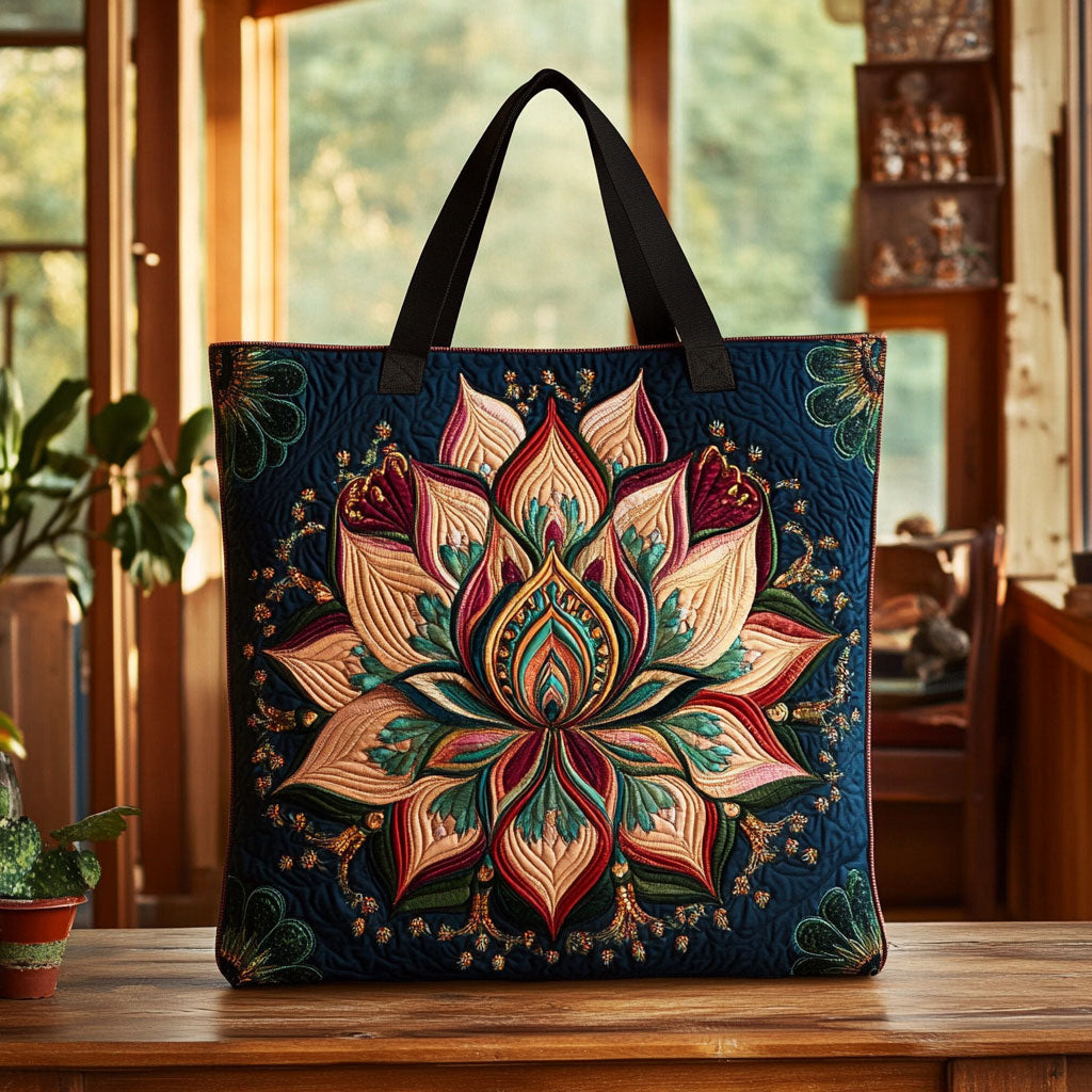 Serenity Lotus KL1112025CL Quilted Tote Bag