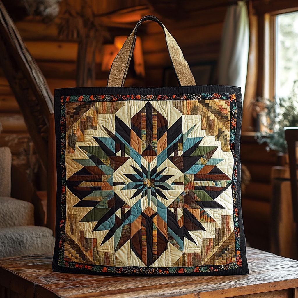 Native American Geometric Pattern KL2711030CL Quilted Tote Bag