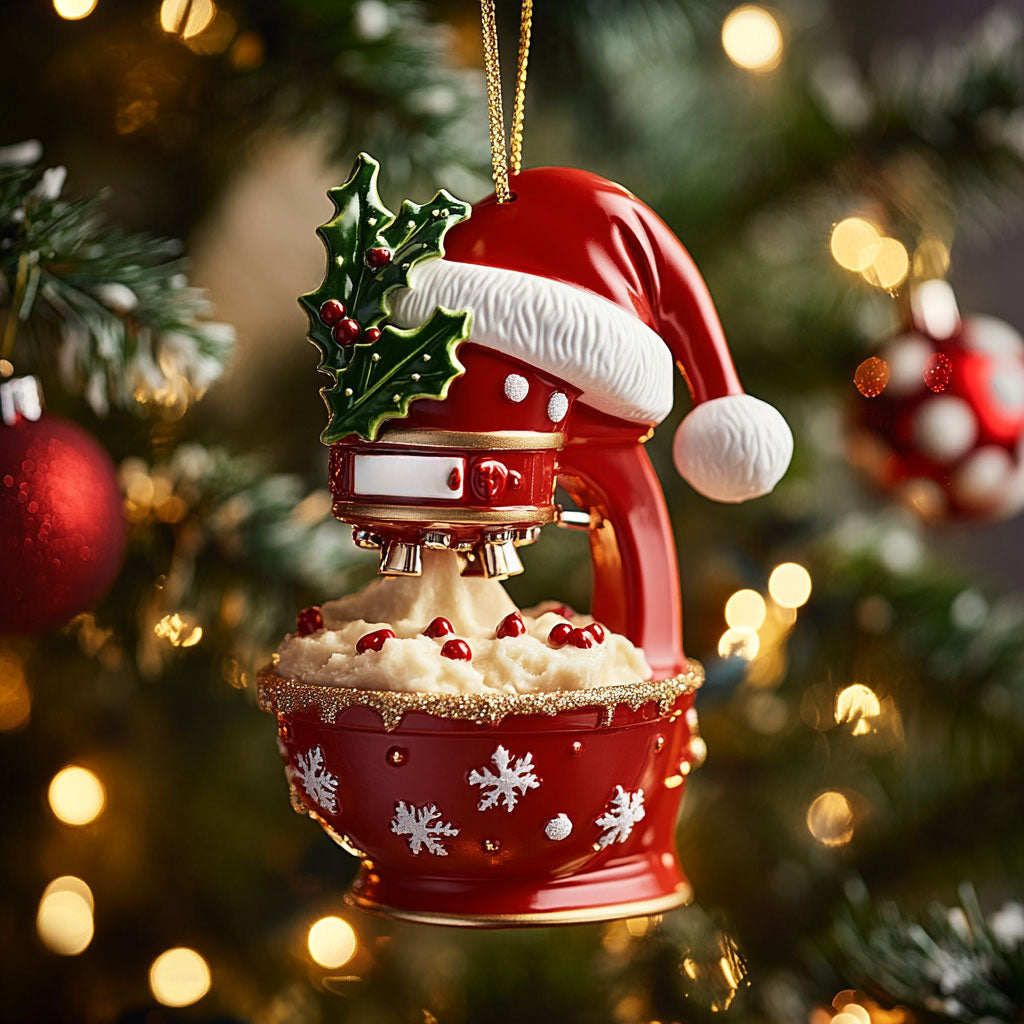 Holly Mix Flour Mixer Machine WN0411052CL Christmas Ornament
