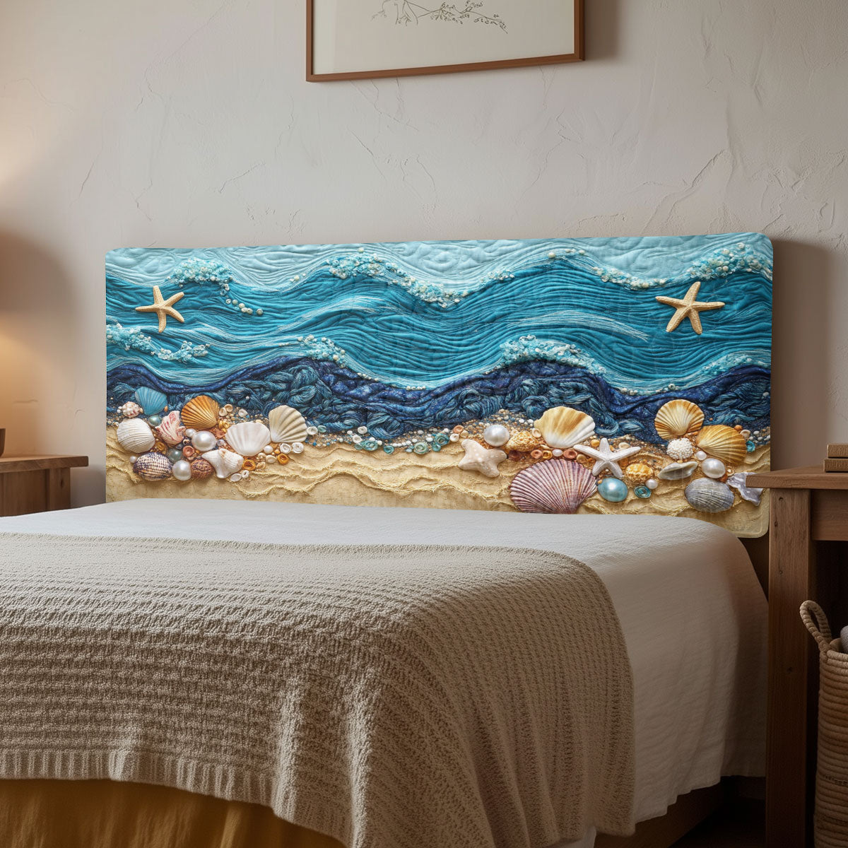 Seashell Beach CW1212047CL Quilted Headboard Slipcover