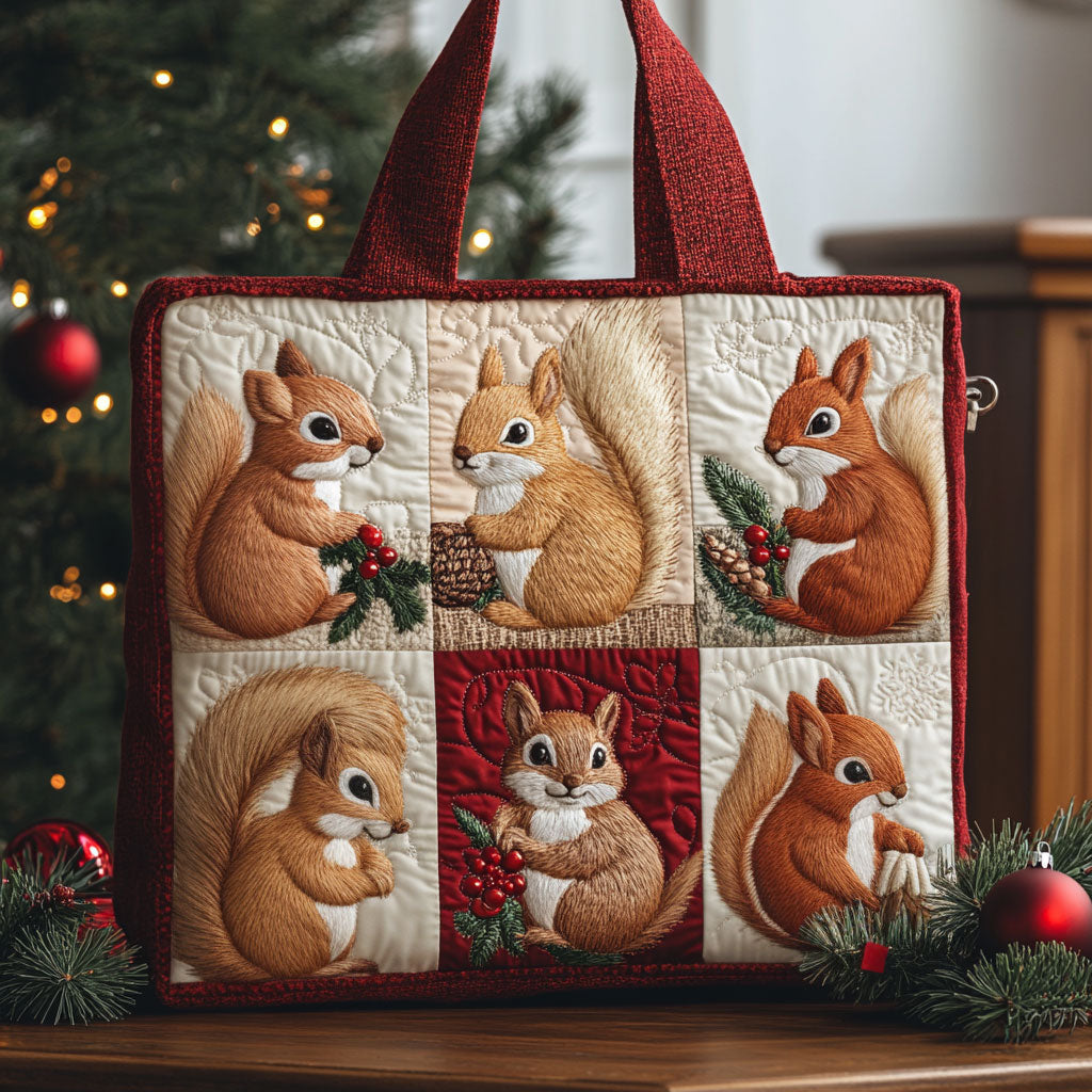 Cozy Squirrel CP0111040CL Quilted Tote Bag