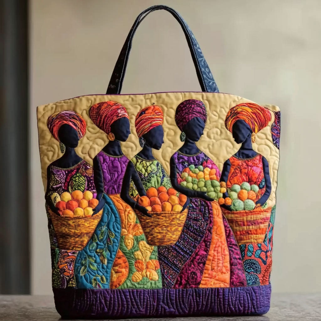 African Women Textile WN0701028CL Quilted Tote Bag