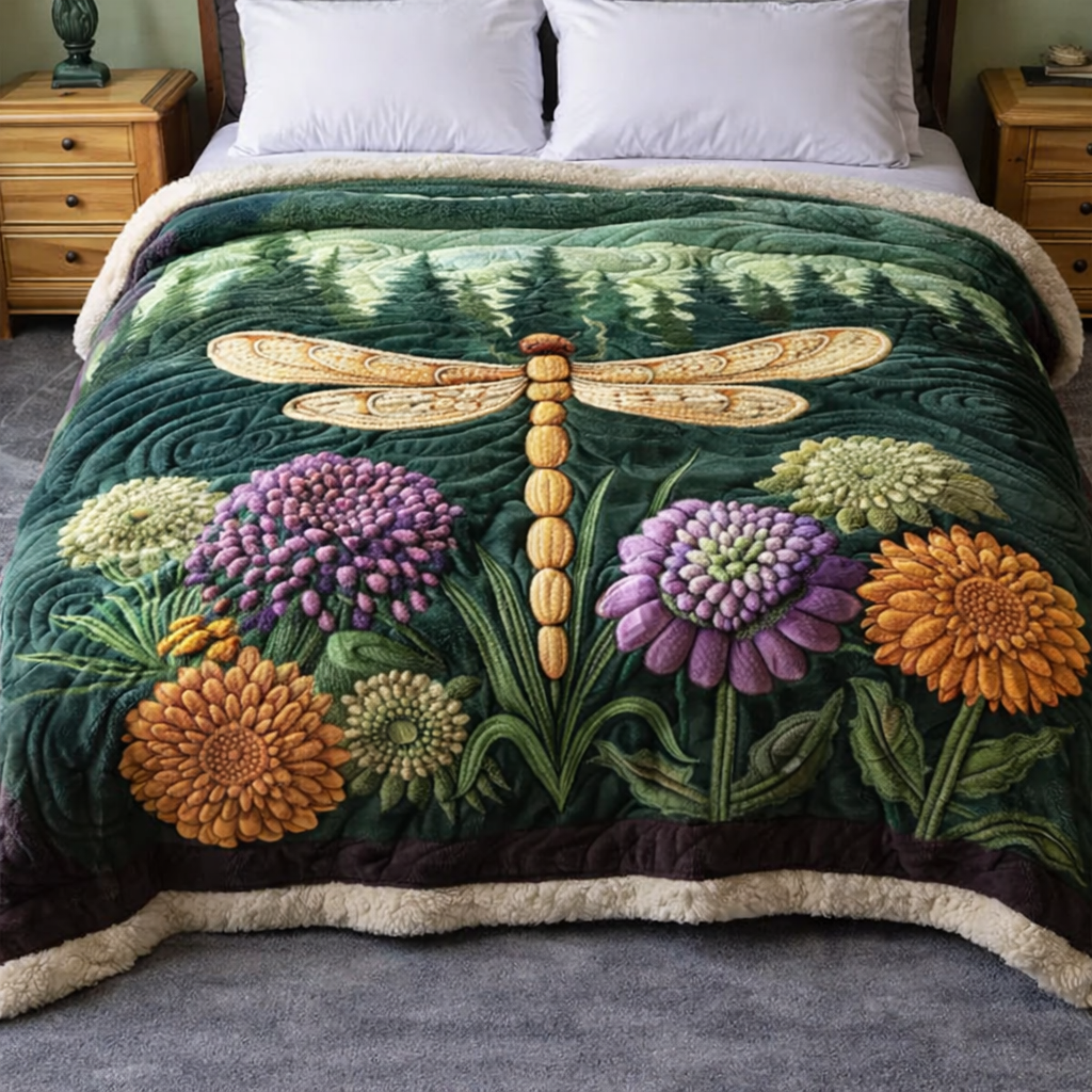 Forest Dragonfly QA1002001CL Faux Fur Throw Blanket