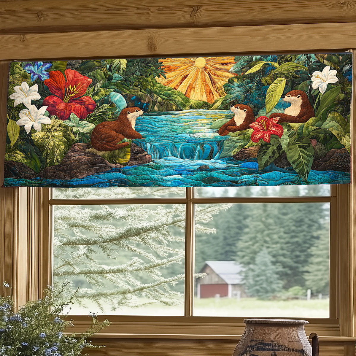 Otter Family WJ1004034CL Quilted Valance