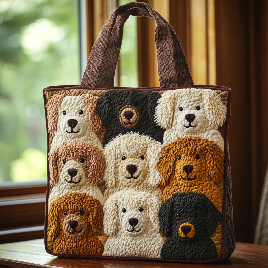 Doggo Grid CP0110209CL Quilted Tote Bag