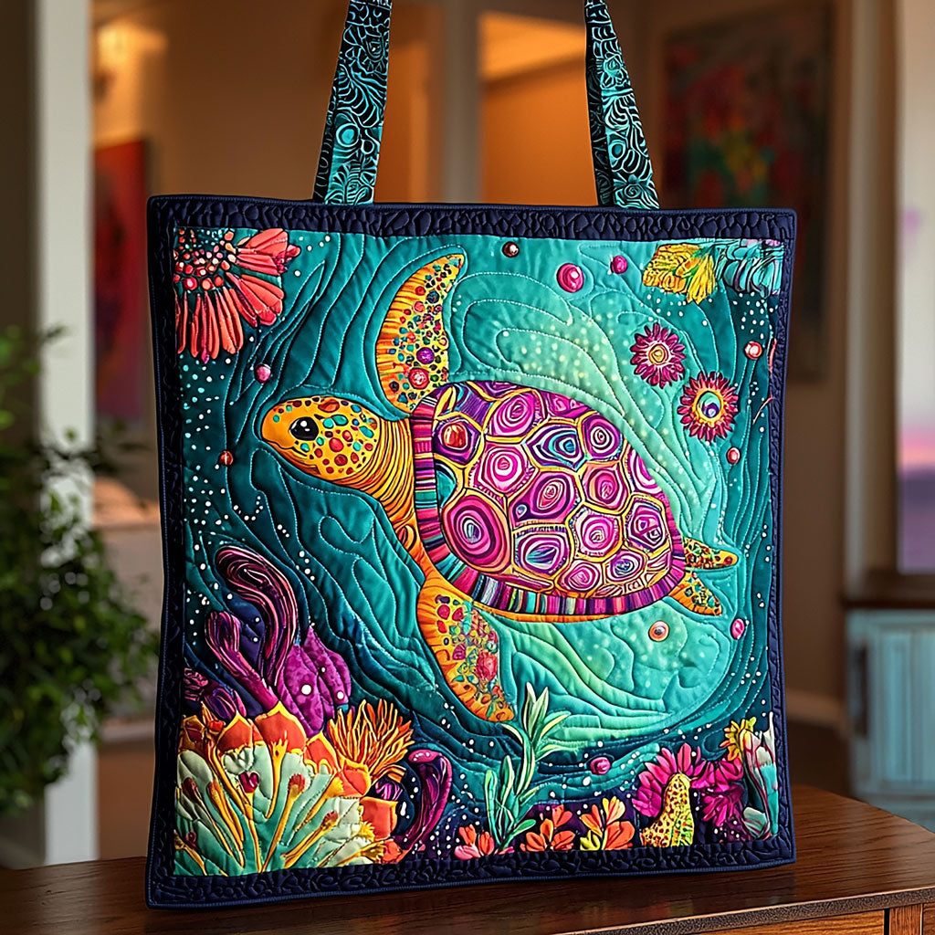 Magical Turtle QA2111024CL Quilted Tote Bag