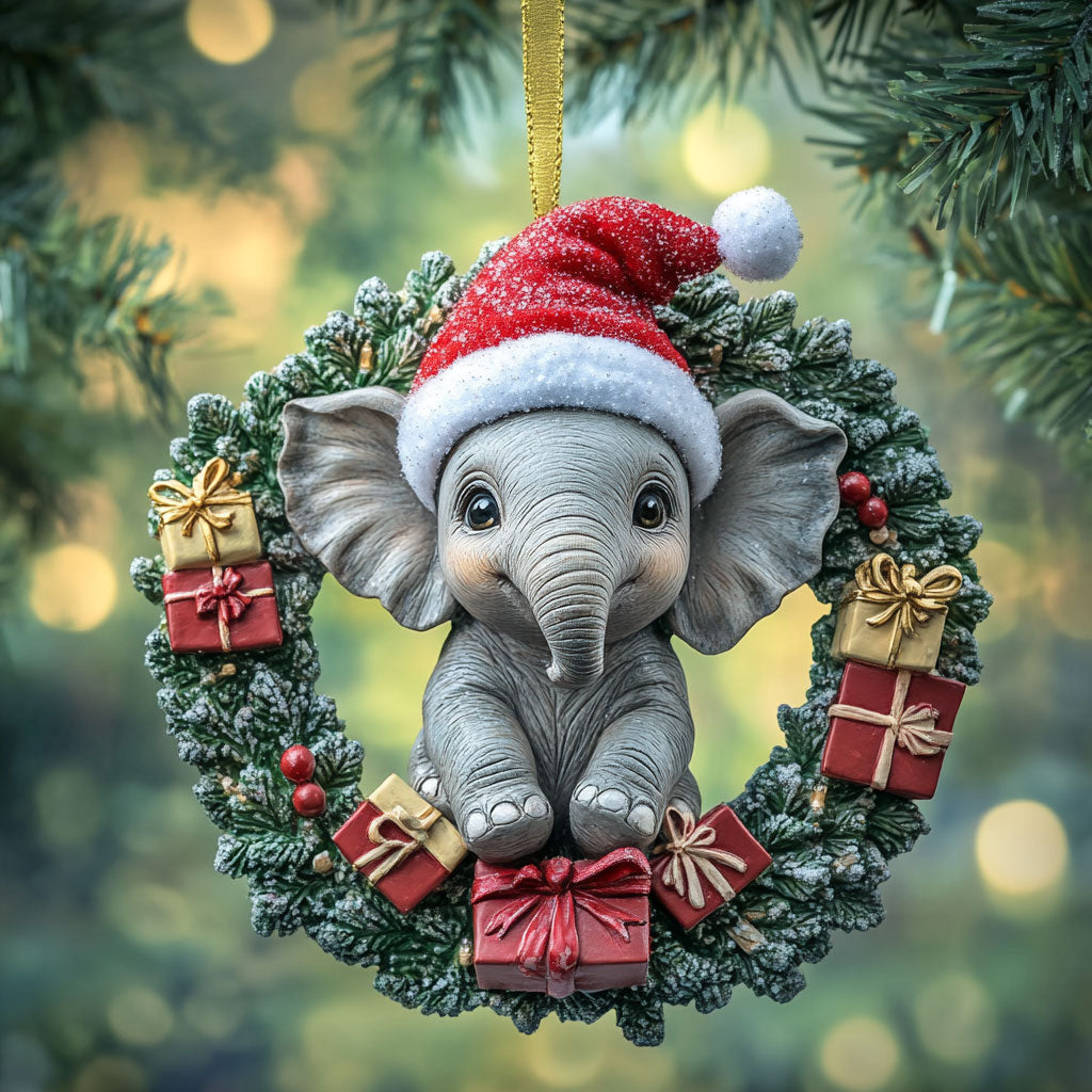 Elephant Santa Cheer WN1112020CL Christmas Ornament
