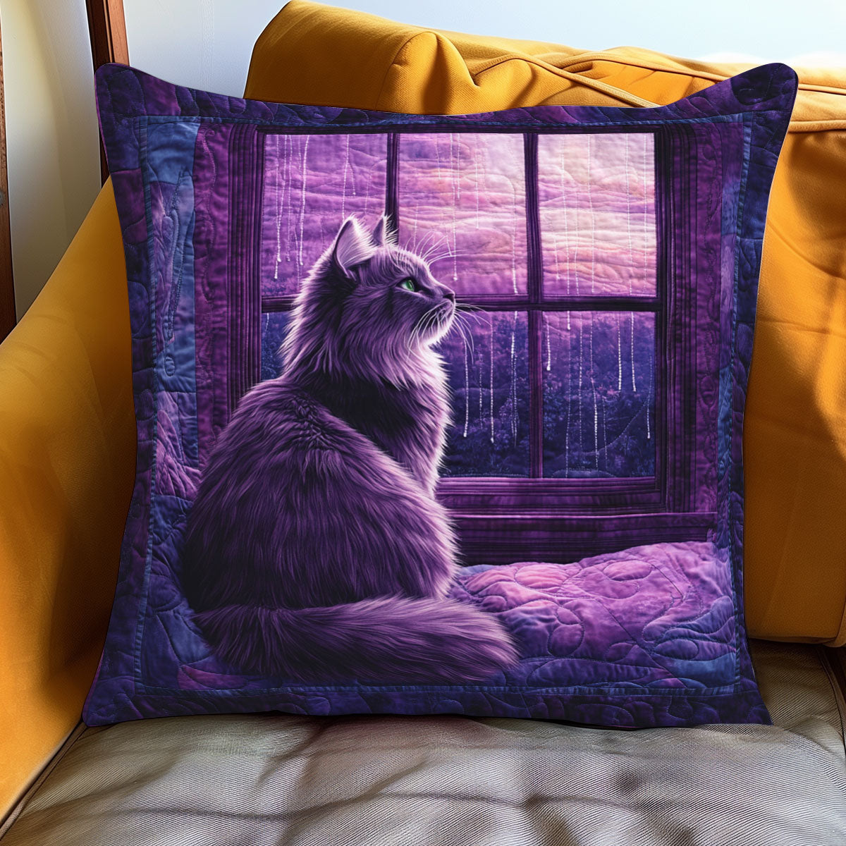 Amethyst Night Cat WJ1301079CL Quilt Pillow Case