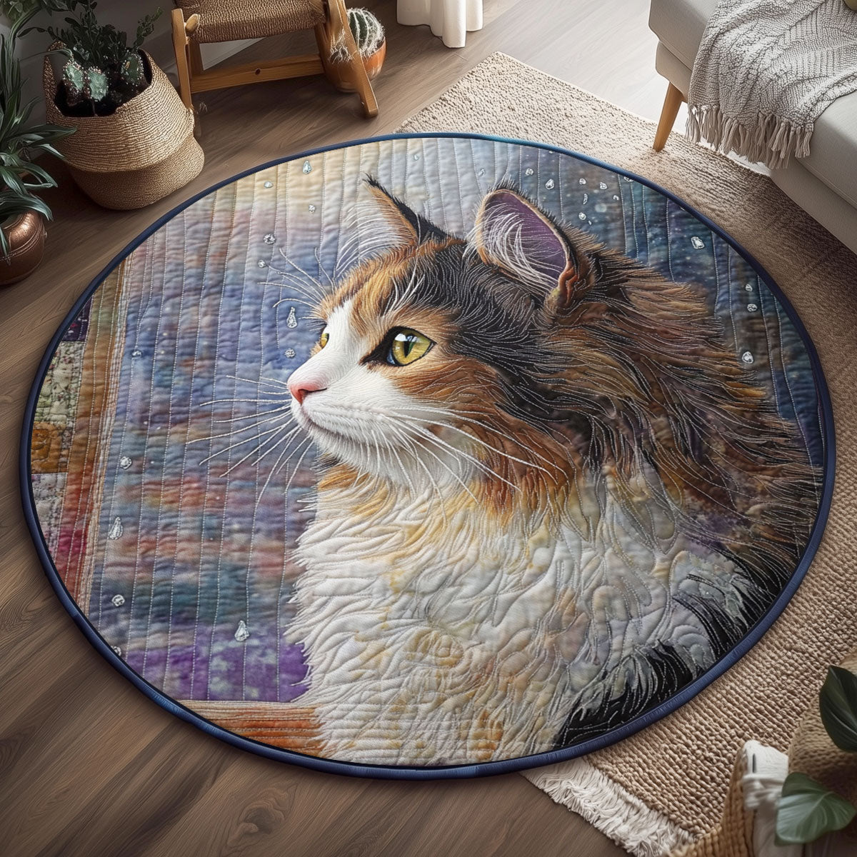 Amethyst Window WJ1301130CL Quilted Round Mat