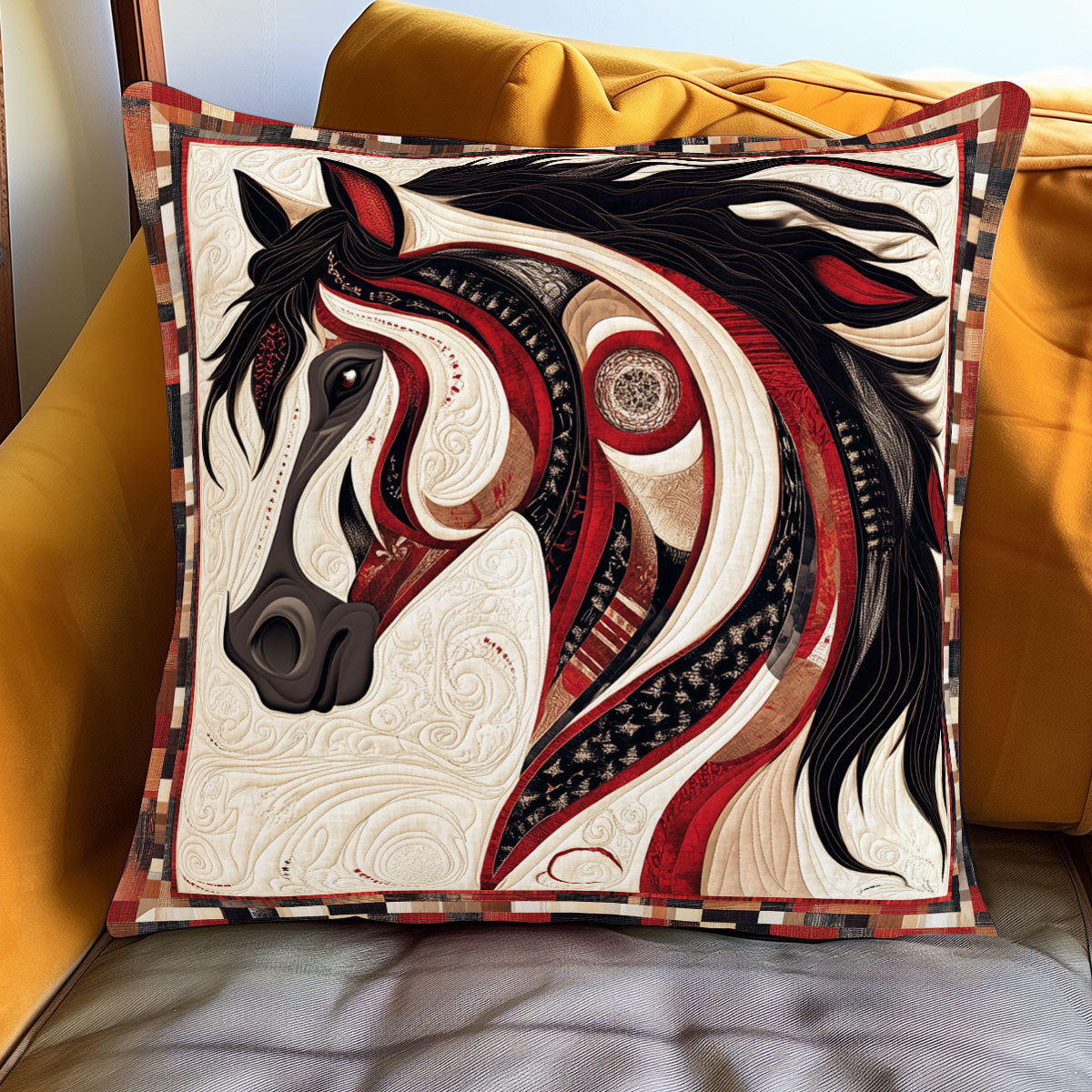 Ancestral Horse Form WJ0801089CL Quilt Pillow Case
