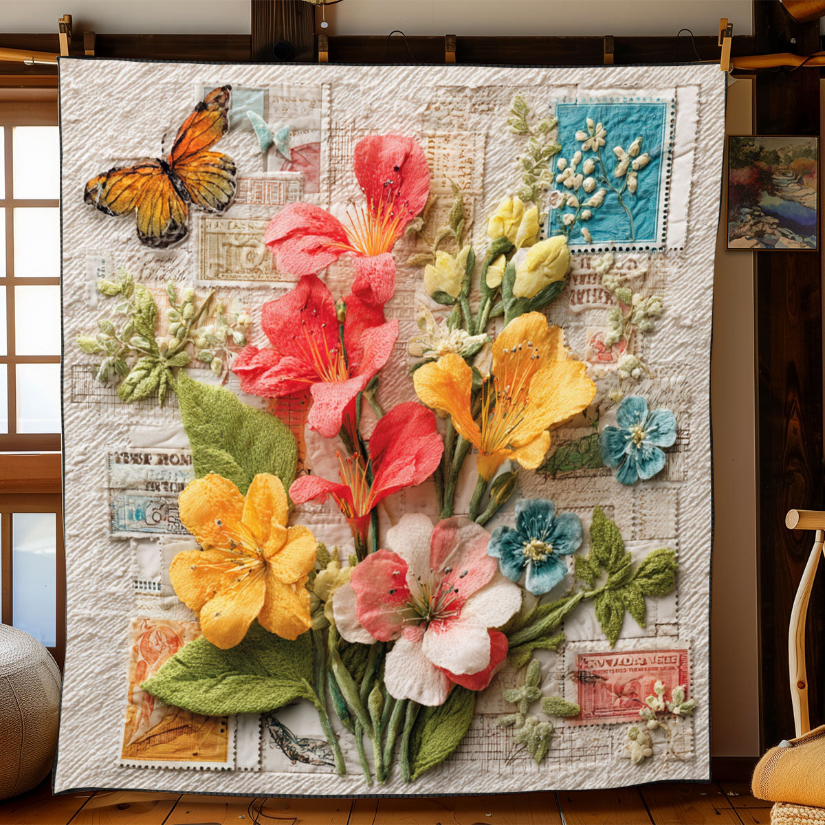 Antique Garden Stamps WJ0901064CL Quilt