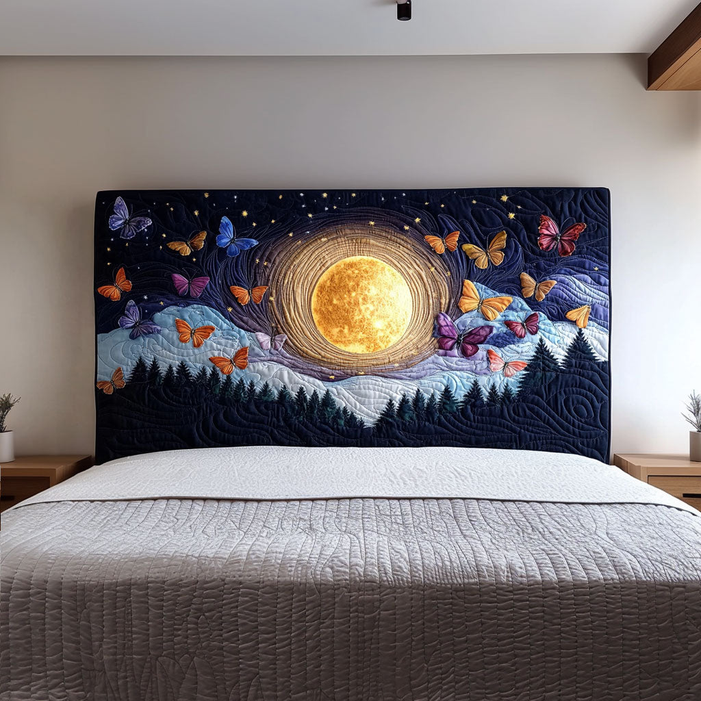 Moon Night Butterfly QA0601021CL Quilted Headboard Slipcover